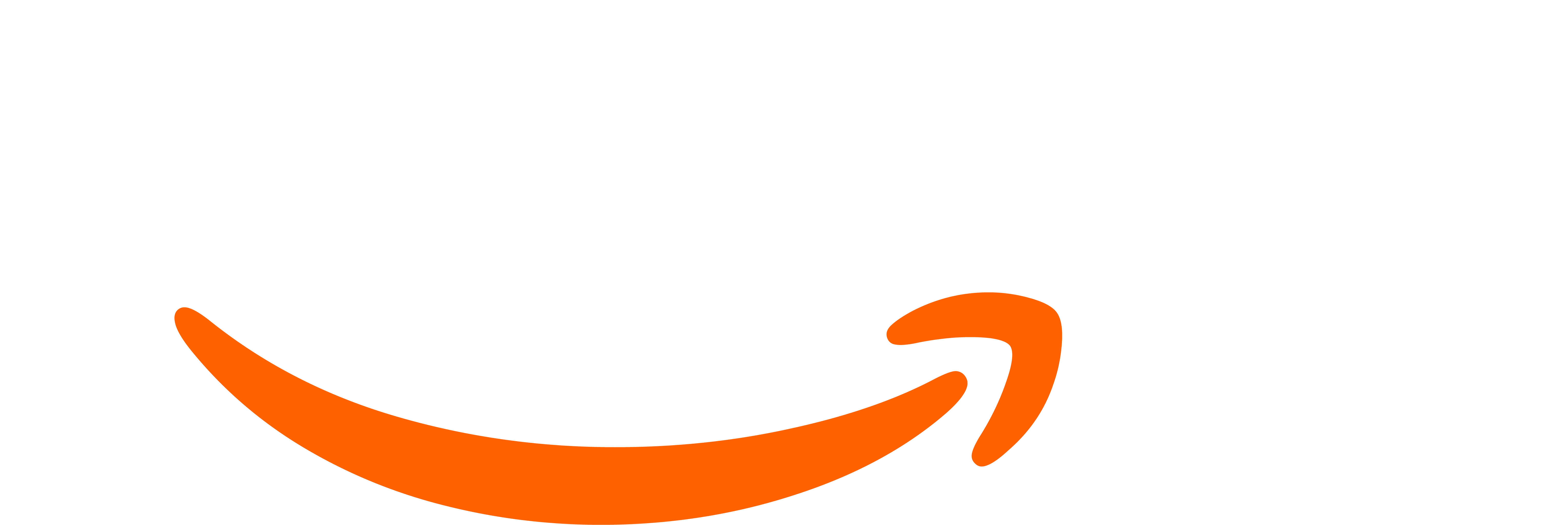Amazon Logo White Smile Orange